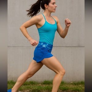 Lululemon Speed Short Blue Tie Dye Waistband Size 8 Lined Run Gym Activewear